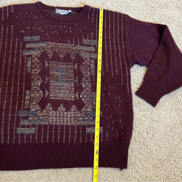 5/$25 Vintage Mens Victory Sweater Sweatshirt Cabin Cottage Fever M L ? Burgundy - Picture 5 of 11